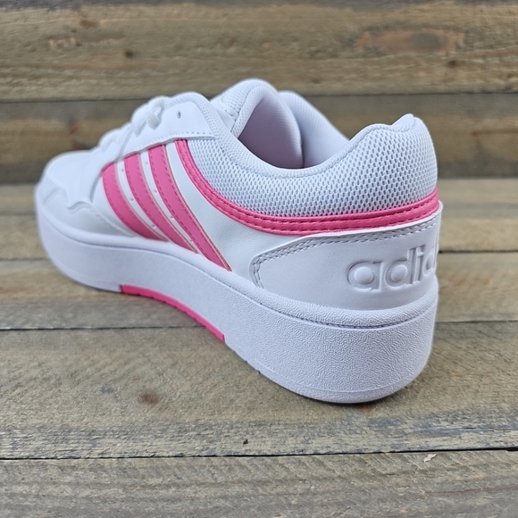 adidas Women's Hoops 3.0 Bold Shoes White/Fusion Pink - Picture 9 of 10